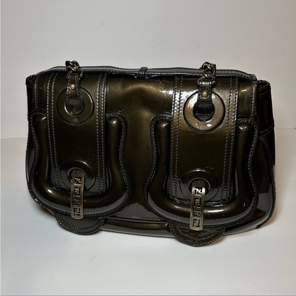Fendi Handbags - Authentic Fendi patent leather brown B-Bag